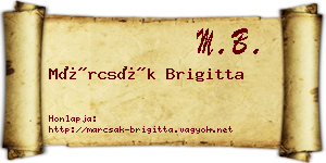 Márcsák Brigitta névjegykártya
